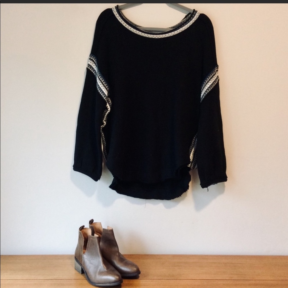 Free people Oversized Cropped Side Sweater, M